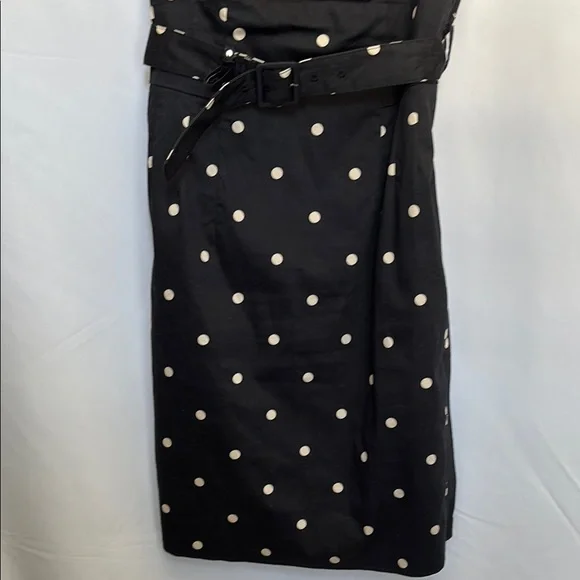Boden Black Midi Dress with White polka dots business casual size 2 petite - Picture 6 of 9